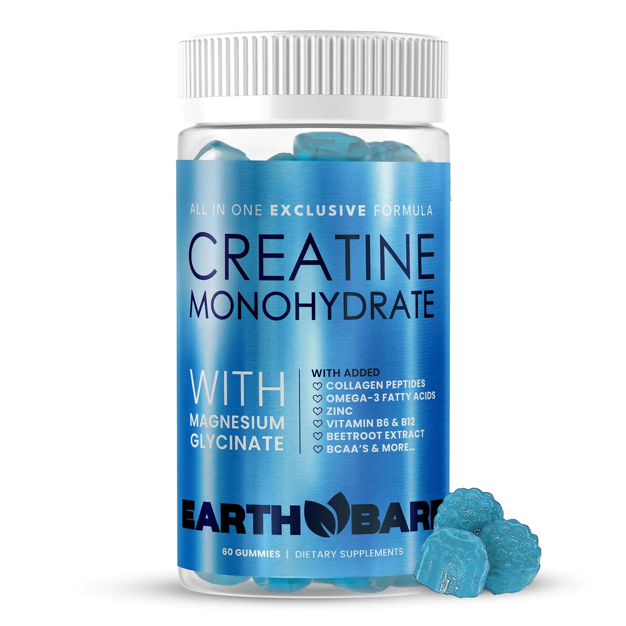 Creatina + Magnesio en Gummies | Energía, Fuerza y Recuperación | Con Beta-Alanina, Colágeno y Vitaminas B (60 Gummies)