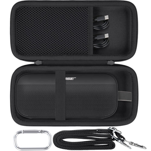 Baval Hard Portable Case Compatible with Bose New SoundLink Flex 2nd Gen/Bose SoundLink Flex Bluetooth Portable SpeakerBlack Case